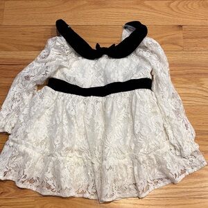 Black and white lace collared dress